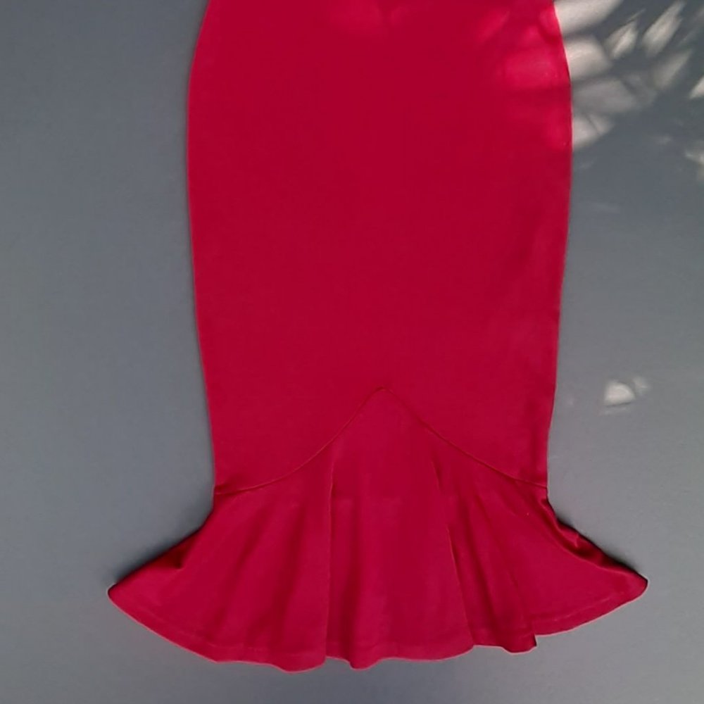 VIWENNI woman bodycon pencil mermail red skirt